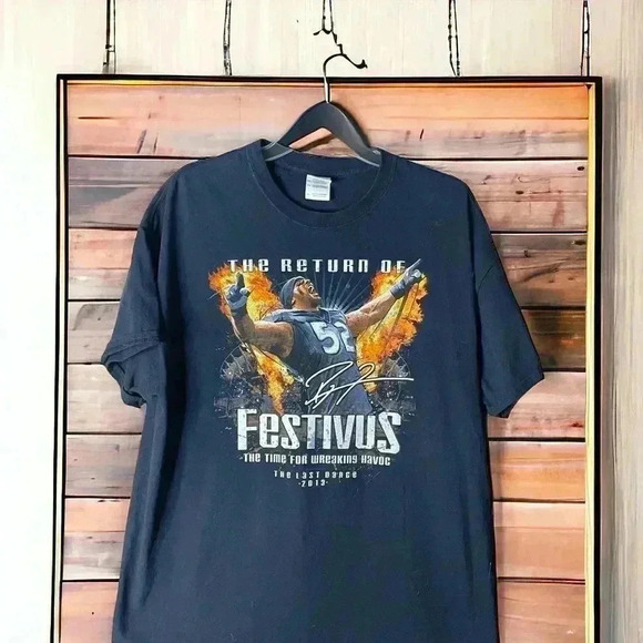 Baltimore Ravens Ray Lewis The Return of Festivus  NFL T-Shirt XL - Picture 2 of 4